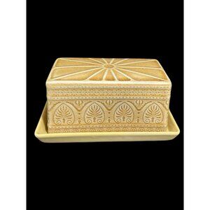 Vintage Bloomingville Rani Ceramic Lidded Yellow Butter Box Covered Dish London